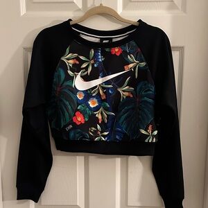 Nike Women's Black Tropical Print Sweatshirt